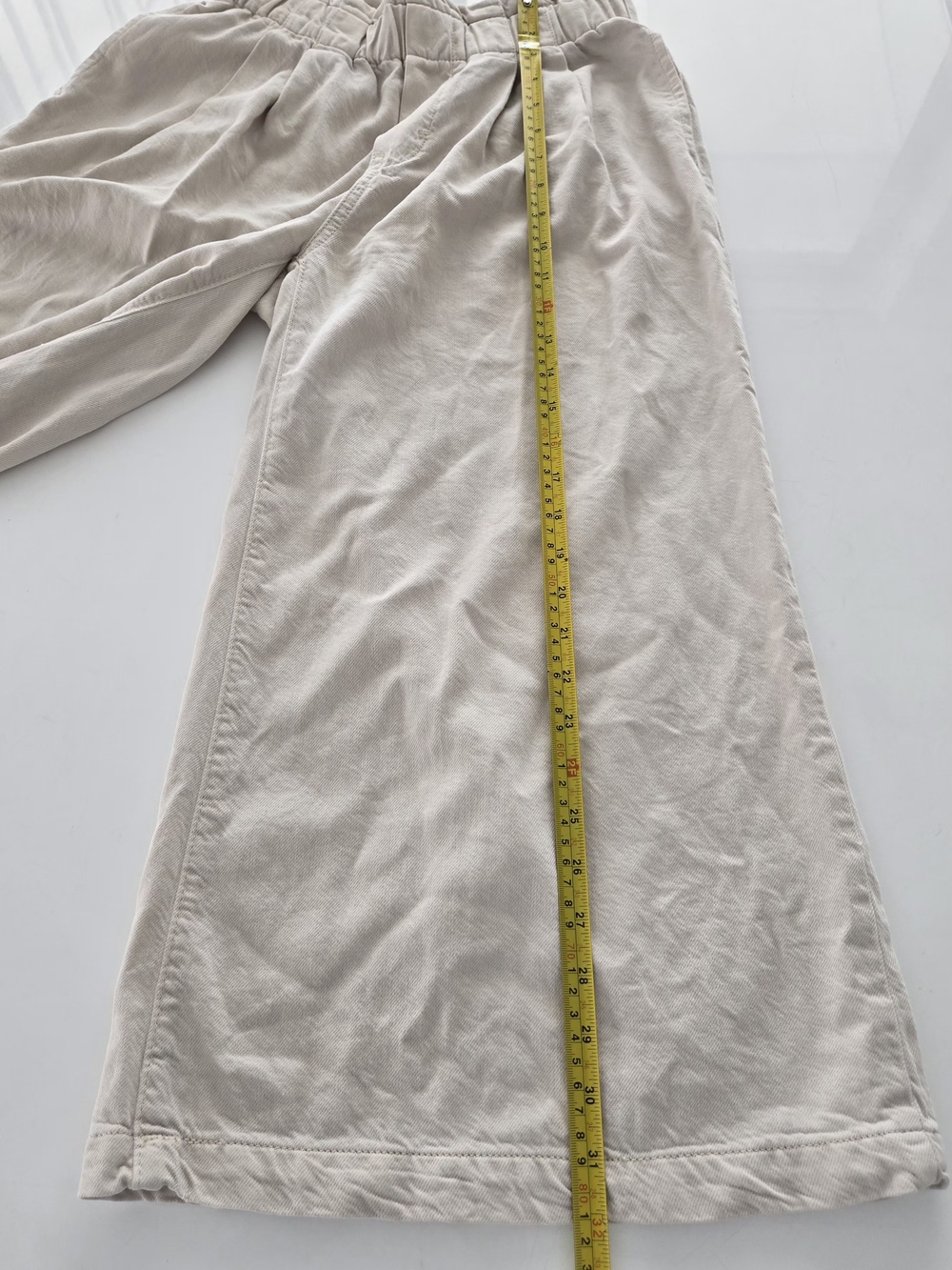 Pilcro Paperbag Waist Wide Leg Cropped Pants - Cream Size Xxs - Picture 13 of 15